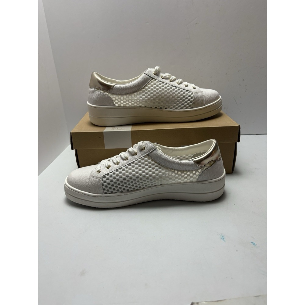 Steven By Steven Madden White Gold Women's Lace‎ Casual Comfort Sneakers 10 - Picture 2 of 6